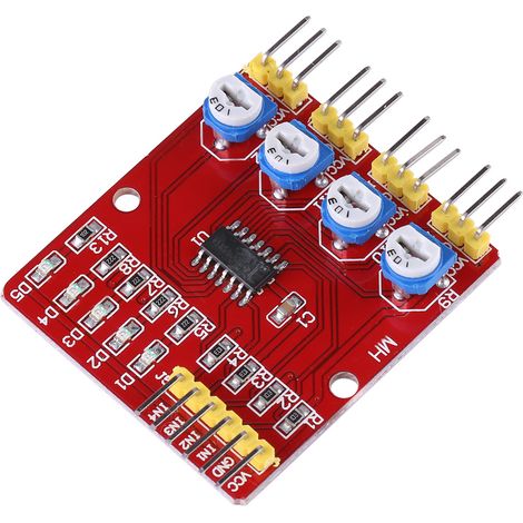 Module de capteur de suivi de réflexion infrarouge à 4 canaux pour circuit imprimé d'évitement d'obstacles pour voiture intelligente (1/5)