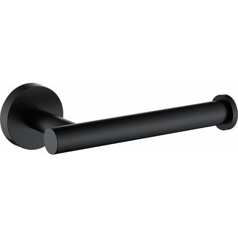 Porte-papier toilette noir mat SUS304, support mural rond moderne résistant traces, installation horizontale ou verticale (1/5)