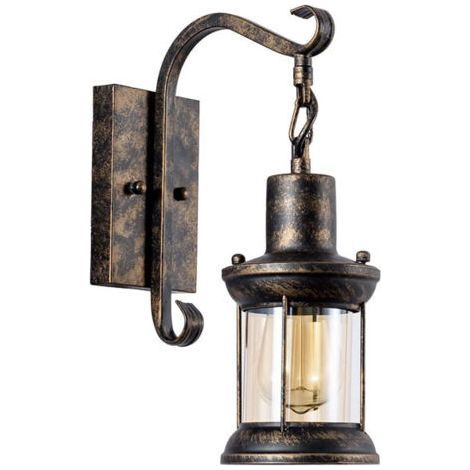 Rétro style industriel rustique peint applique chambre lampe de chevet lampe décorative restaurant allée lampe étude lampe couleur rouille sans ampoule (1/5)