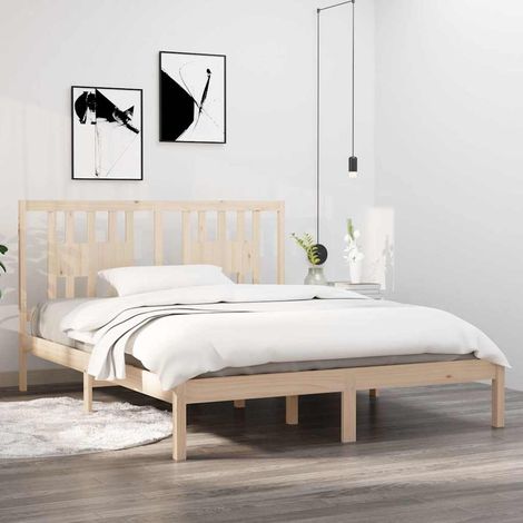 Cadre de lit Bois de pin massif 160x200 cm (1/5)