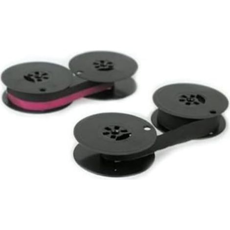 Royal Quiet Deluxe Schreibmaschinenband, Packung mit zwei Spulen: 1 schwarzes Band und 1 schwarz-rotes Band.