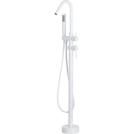 Grifo independiente para bañera o ducha blanco mate estilo moderno Victoria (1/6)