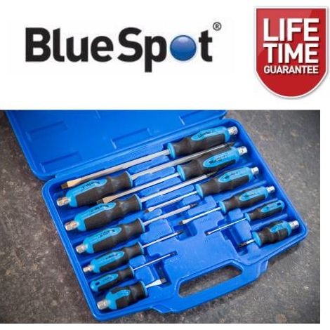 Blue Spot Tools 12 Piece Hex Bolster Screwdriver Set
