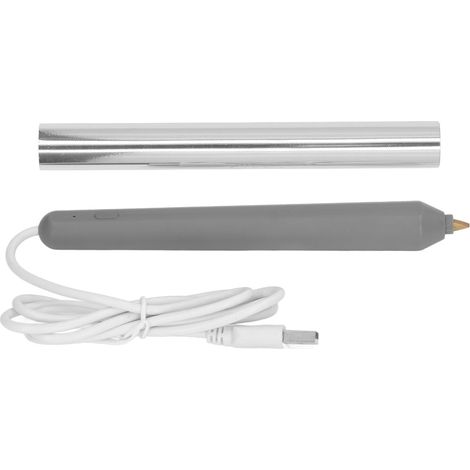 Stylo àdorure thermique USB pour gaufrage et marquage à chaud, outil de loisir créatif ABS, dessin et écriture, 4 pointes, étui, argenté (1/5)