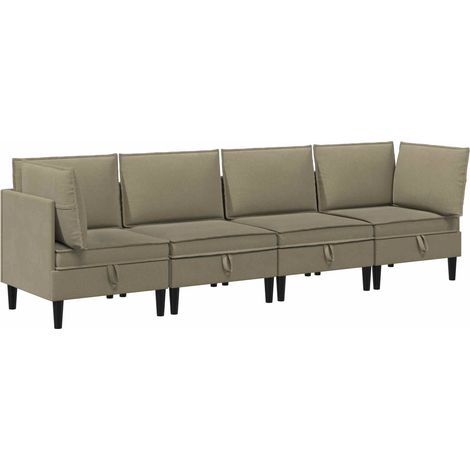Juego de muebles de salón 4 uds. Caqui Tela vidaXL (1/5)