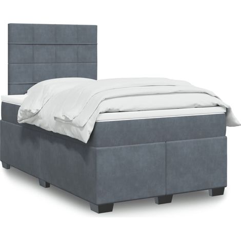 Boxspringbett mit Matratze Dunkelgrau 120x200 cm Samt vidaXL (1/5)