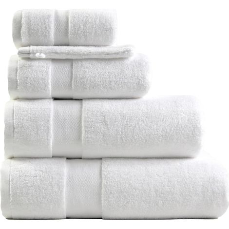 Lot de 4 Gants de Toilette en Coton ,650Gsm, Blanc, 3575Cm