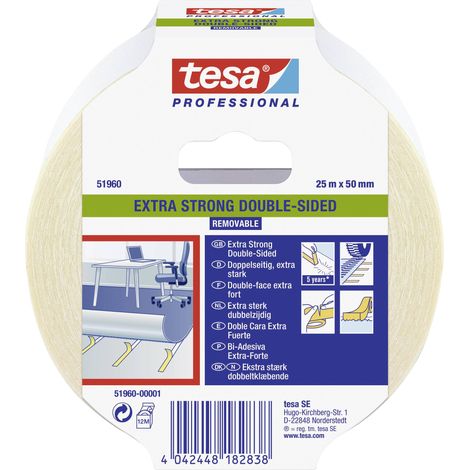 tesa EXTRA STRONG 51960-00001-11 Ruban de pose tesa® Professional translucide (L x l) 25 m x 50 mm 1 pc(s) Y106382 (1/5)
