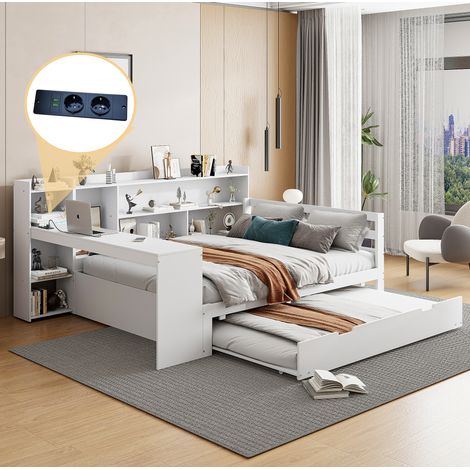Cama matrimonio con almacenaje y cama extra 140x200 OKMYHOME (1/5)