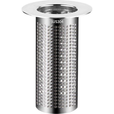3 pièces Filtre pour évier, 5,5 × 5 cm, acier inoxydable 304, pour salle de bain, cuisine et balcon, compatible siphon sol (1/5)