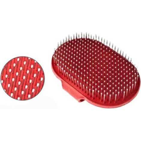 TrAdE Shop Traesio - Spazzola In Gomma Ovale Palmo Mano Cane Gatto Pelo Animali Massaggi Pettine -