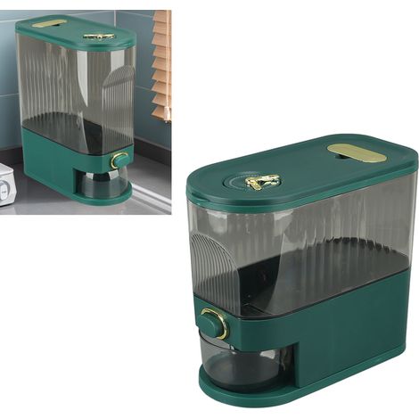 Seau à riz ménager à fente, étanche, à l'épreuve des insectes et de l'humidité, seau de stockage de céréales, boîte de rangement de riz de cuisine à bouton-poussoir, petite taille. (1/5)