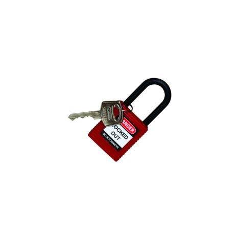 cadenas de condamnation avec anse en nylon - 38 mm - rouge