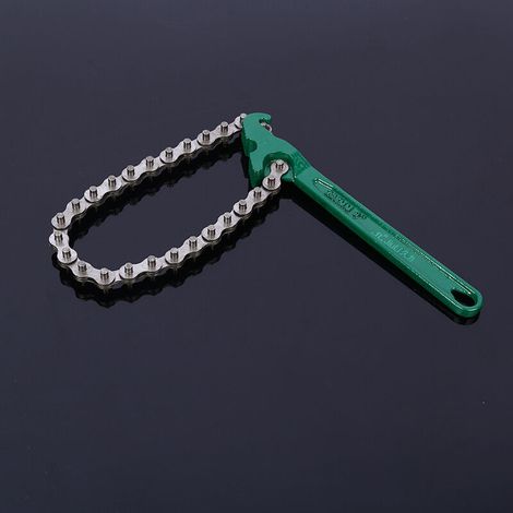 Chiave a cricchetto per impieghi gravosi con connessione robusta, filtro dell'olio ispessito, chiave a catena antiscivolo per tubi flessibili, utensili per auto, camion e attrezzature meccaniche, 12 p (1/4)