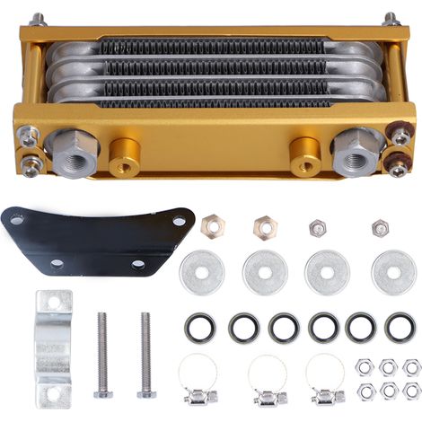 Kit de refroidisseur d'huile universel or radiateur avec supports pour moto 125cc-250cc dirt pit bike ATV (1/5)