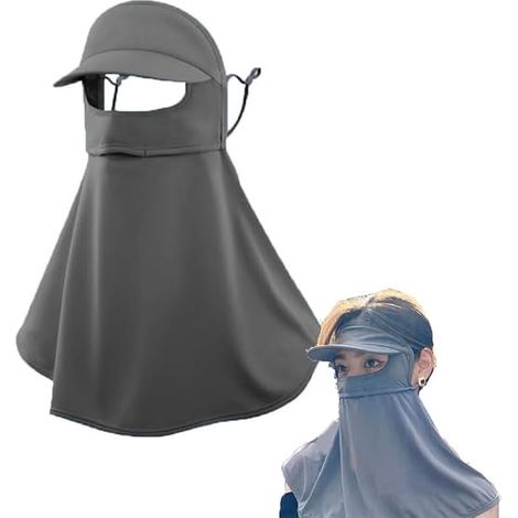 Masque de protection solaire intégral avec cache-cou, masque de protection UV en soie glacée anti-UV, respirant, protection contre les UV, masque multifonction pour sports de plein air (1/5)