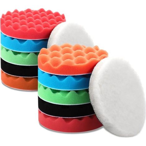 Kit de polissage de 12 tampons de 15 cm (6 pouces) pour l'entretien et le lustrage de votre voiture. (1/5)