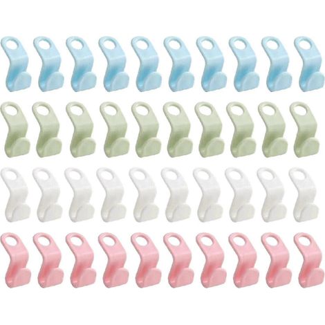 40 crochets de fixation pour cintres, organisateur de penderie, pince gain de place (1/5)