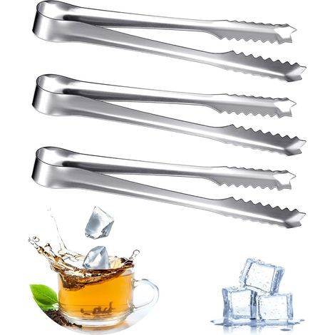 3er-Set Eiszangen aus Edelstahl – Mini-Zuckerzangen aus Edelstahl – Servierzangen – Küchenzangen für Bar, Hochzeit, Party, Grillen, Buffet, Picknick (1/5)