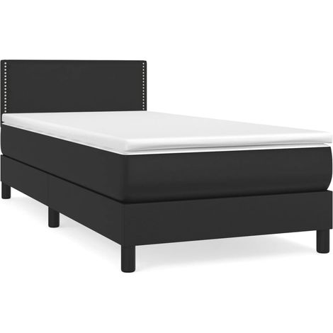 Maison Exclusive - Cama box spring con colchón cuero sintético ne (1/5)