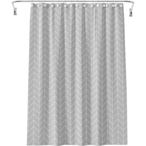 [NIEMALS VERWENDET] Duschvorhang 180 x 200 cm mit 12 Haken und Schlaufen. Wasser- und schimmelresistent.