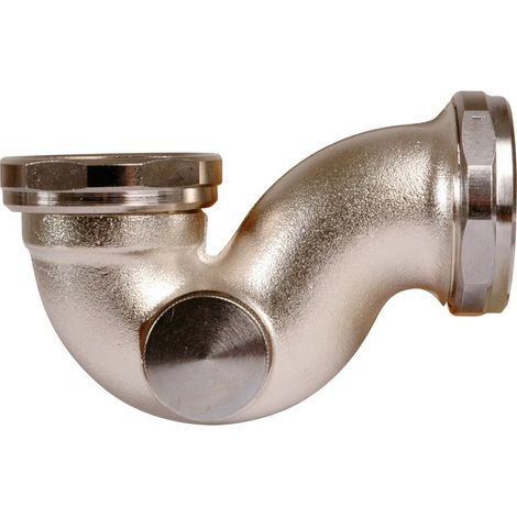 Siphon de lavabo nickelé mat – Arrivée 1''1/4 – Sortie 1''1/4 avec joint américain – Pour tube Ø 32 mm – Sélection Cazabox (1/2)