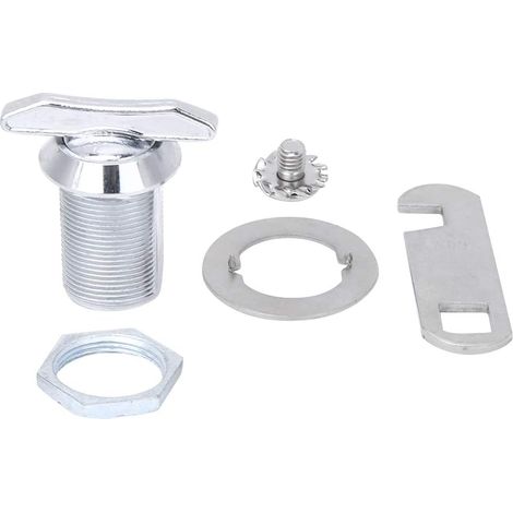Serrure à Came Sans Clé, Serrure Universelle en Alliage de Zinc, Diamètre de Perçage 19mm Filetage 30mm pour Boîte aux Lettres Armoire de Rangement Caisse à Outils Tiroir (1/5)