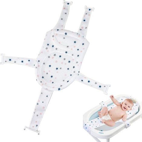 Hamac de bain pour bébé, coussin de bain pour bébé, hamac de bain antidérapant, hamac porte-bébé en filet, transat de bain (1/5)