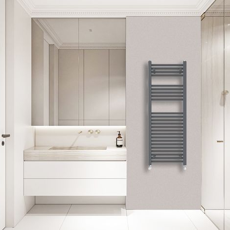 WarmeHaus Heated Straight Towel Radiator Anthracite 1200x450mm