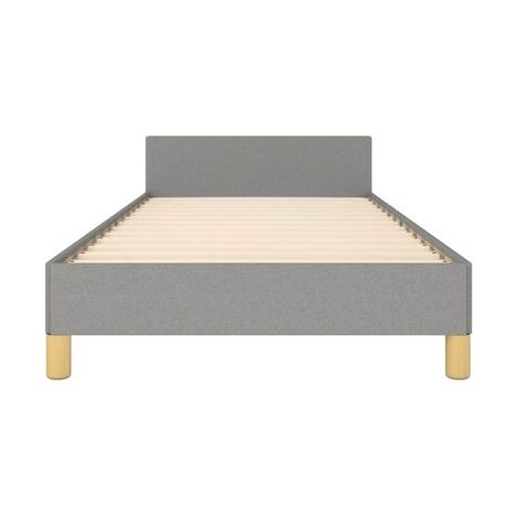Cadre de lit gris clair (sans matelas), 80 × 200 cm, tissu, tissu doux et respirant, pour chambre, confort quotidien, assemblage rapide (1/5)