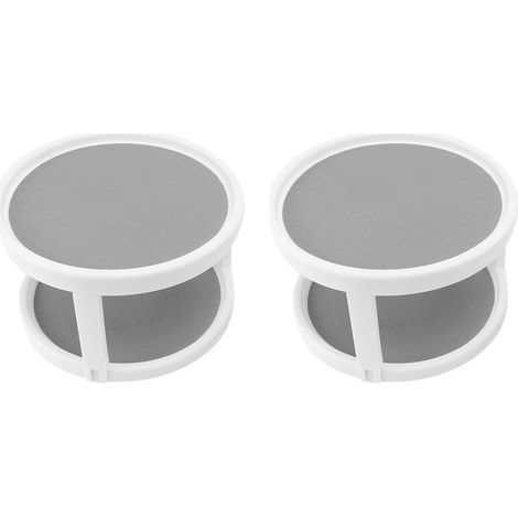 Filiyano-Ensemble de 2 organisateurs de placard pour plateaux tournants antidérapants, étagère à épices rotative à 360°, 2 niveaux, 25 cm, présentoir (1/5)