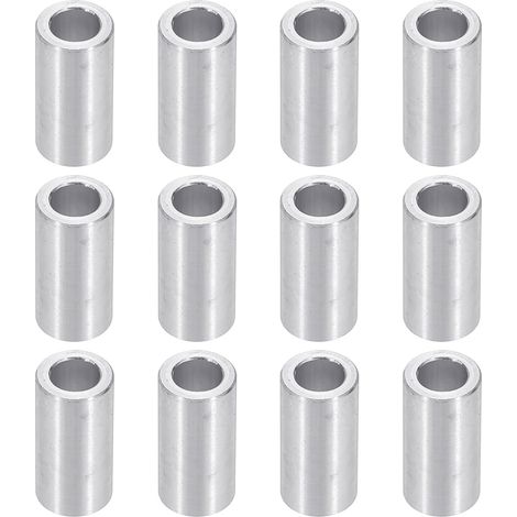 Rondelles en Aluminium M6, 12pcs Entretoise Métallique à Vis Ronde, Rondelle Plate pour Vis Tige Écrous Boulons, Bague d'Écartement en Métal 6.2mm ID x 10mm OD x 25mm Hauteur (1/5)