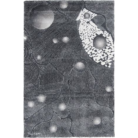 Tapis salon et chambre en acrylique 120x180 gris et blanc rectangle tissé (1/4)