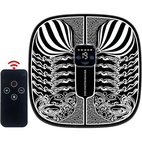 Appareil de massage par acupuncture des pieds avec télécommande, surface en cuir microfibre, microcourant confortable pour femmes et hommes, usage quotidien-AquaForge (1/5)