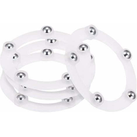Lot de 4 supports rotatifs pivotants de 2" avec roulement à billes en acier - En forme d'anneau - Pour cuisine, coin de l'armoire, blanc (1/5)