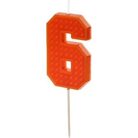 Geburtstagskerze 6 rot 6cm