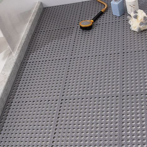 Ventouse de salle de bain 10 pièces tapis d'épissure antidérapant tapis de sol de douche de salle de bain salle de bain cuisine tapis de pied imperméable tapis d'isolation d'eau antidérapant (10 pièce