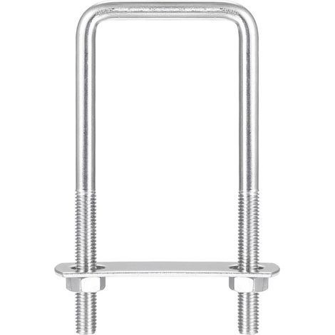 Pack de 2 supports d'arrimage boulons en U M12 en Acier inoxydable - 60x150mm - avec contre-plaque et écrous M12 - supports d'arrimage pour remorques, camions, fourgonnettes, barres de toit (1/5)