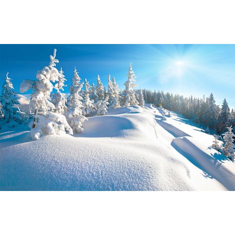 Affiche montagne trace dans la neige fraiche , 60x40cm - made in France (1/5)