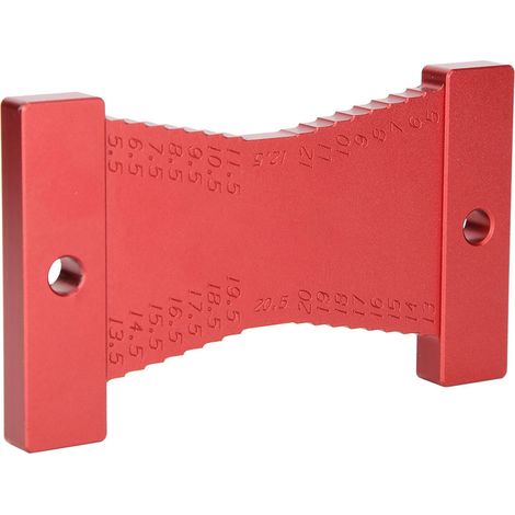 Jauge de hauteur de haute précision, alliage d'aluminium rouge, outil de mesure pour scie circulaire de fraiseuse à bois, 5/20,5 mm. (1/5)