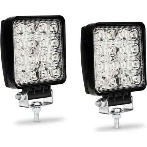 Set di 2 fari da lavoro a LED da 48W, fendinebbia per auto, camion, UTV, SUV, veicoli fuoristrada, trattori, barche