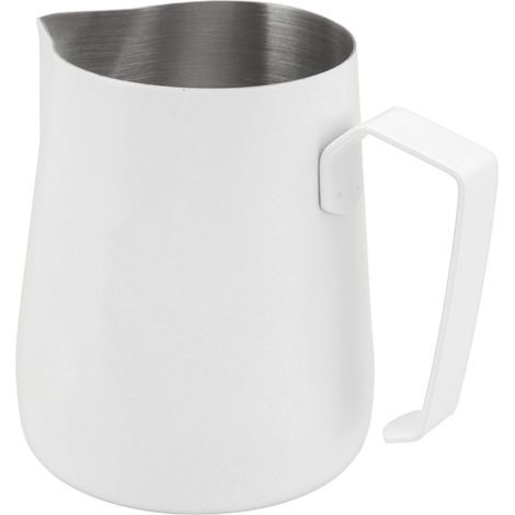 Milchaufschäumkännchen 450 ml aus Edelstahl 304, weiß, ideal für Cafés und den Gebrauch zu Hause. (1/5)