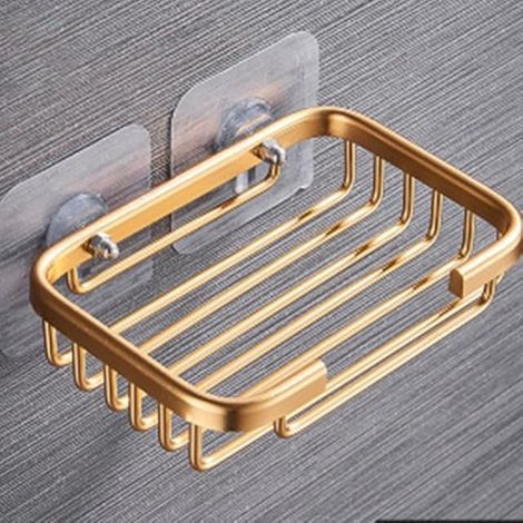 Porte-savon doré pour mur de douche, porte-savon adhésif en acier inoxydable pour salle de bain, porte-savon sans perçage, porte-savon, supports et distributeurs, porte-savon (1/5)
