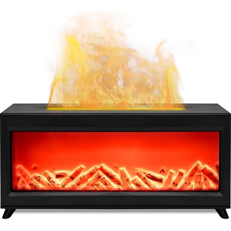 Duftöl-Diffusor mit Flammeneffekt, 2-farbiger LED-Beleuchtung, Luftbefeuchter, Raumduft-Diffusor, 220 ml Luftbefeuchter, 4 Timer + Fernbedienung, Büro/Schlafzimmer/Yoga