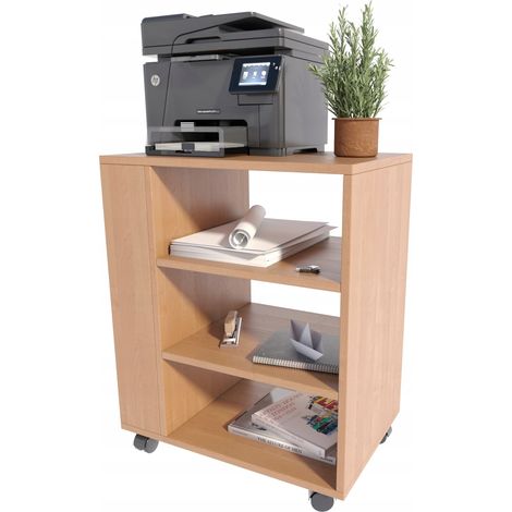 Druckertisch aus Erle auf Dübeln für das MK Studio Büroregal (1/4)