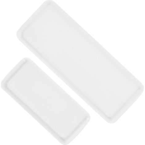Lot de 2 Plateaux en Céramique Blancs pour Rangement Salle de Bain et Coiffeuse, Texture Lisse, Agréable Toucher, pour Bijoux et Accessoires la Salle de Bain'-'- (1/5)