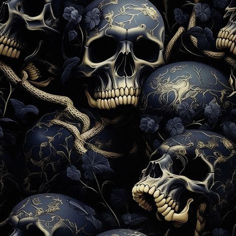 Tela decorativa para exteriores Oxford - Motivo de calavera I DX4722 (1/5)