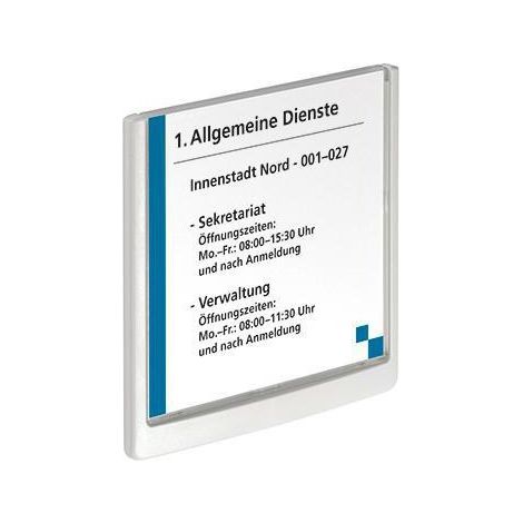 Türschild CLICK SIGN 149 x 148,5 mm (B x H) Beschriftungsschild auswechselbar Acrylglas transparent weiß (1/4)