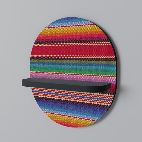 Estante ovalado étnico mexicano negro (1/5)