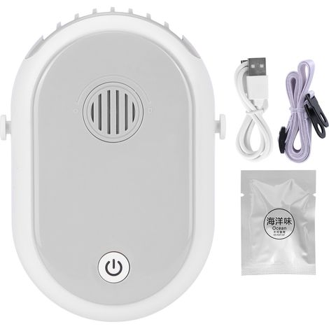 Ventilateur de bureau portable USB 3 vitesses avec aromathérapie et accroche-cou (Blanc) (1/5)